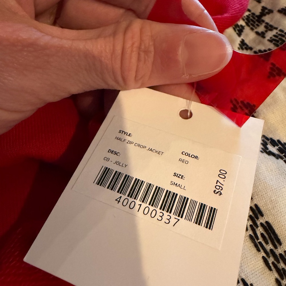 Cyclebar Red Half-Zip Pullover Sweatshirt - Picture 2 of 4